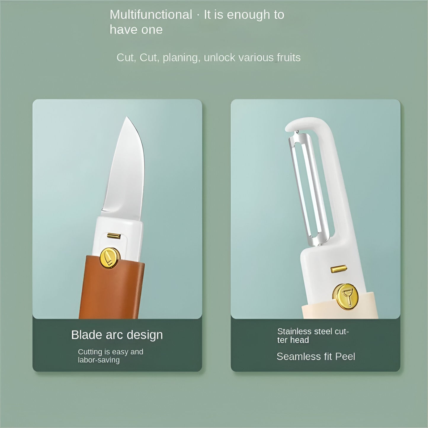 Portable 2-in-1 Knife & Peeler – Sharp, Compact & Versatile!