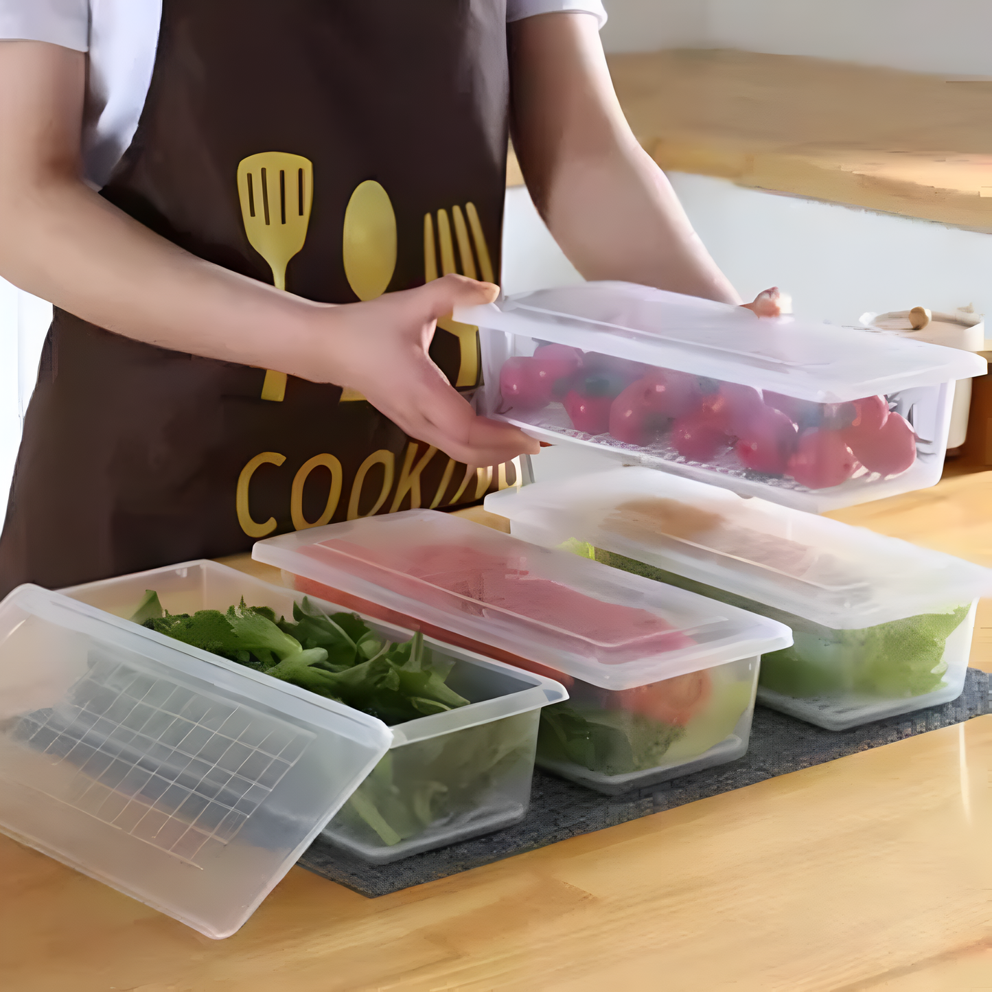 2 Layer Interlocking Fridge Container