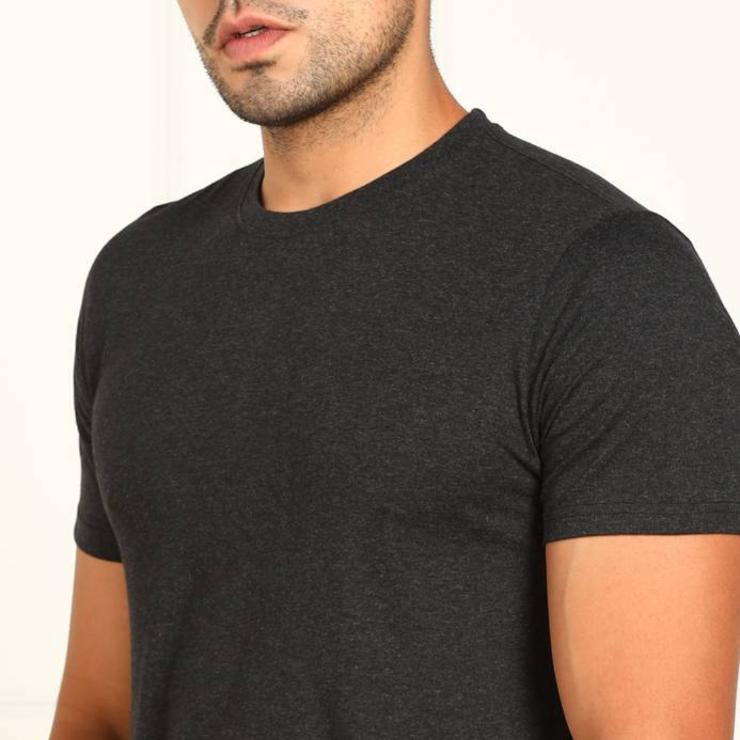 Men's Polycotton Solid Round Neck T-shirts (Pack of 4)