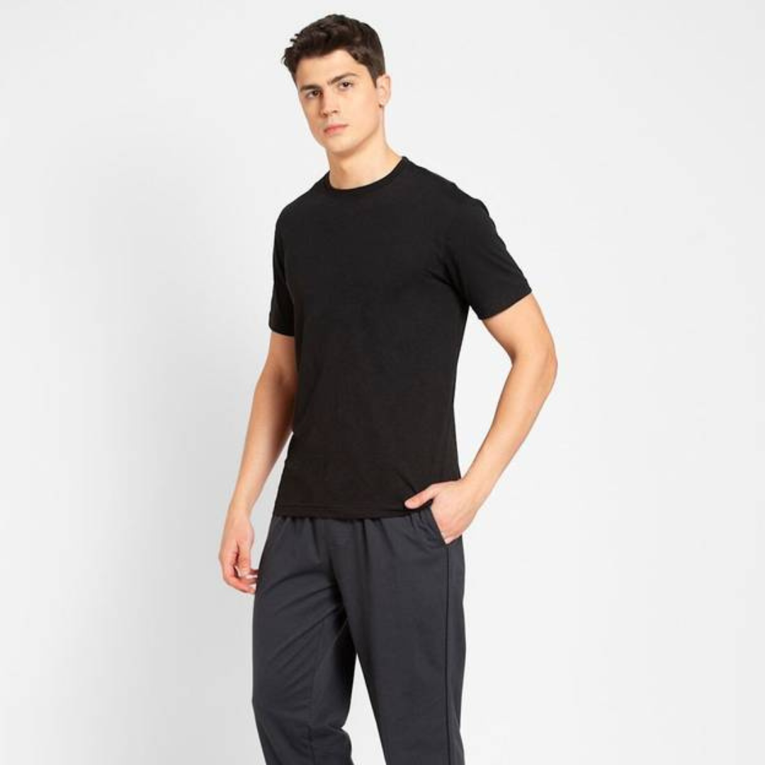 Men's Polycotton Solid Round Neck T-shirts (Pack of 4)