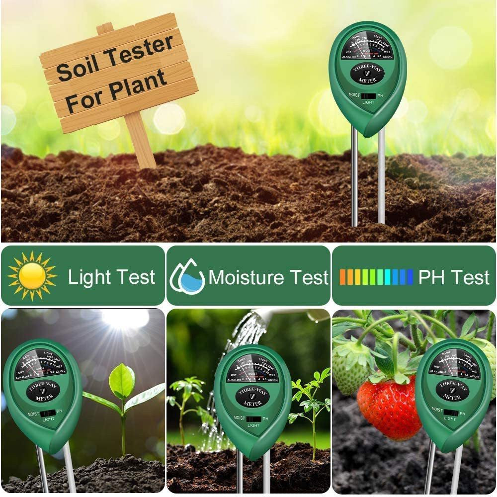 3-in-1 Soil Tester – Measure Moisture, pH & Light for Optimal Growth