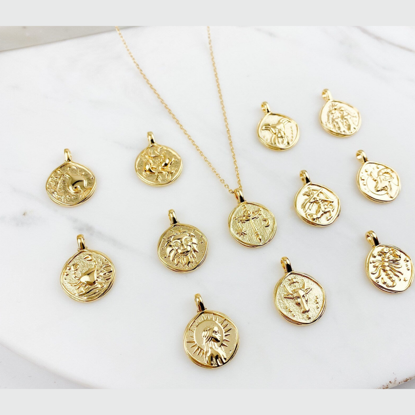 18K Gold Plated Zodiac Sign Necklace ✨💫 (Lucky Charm)