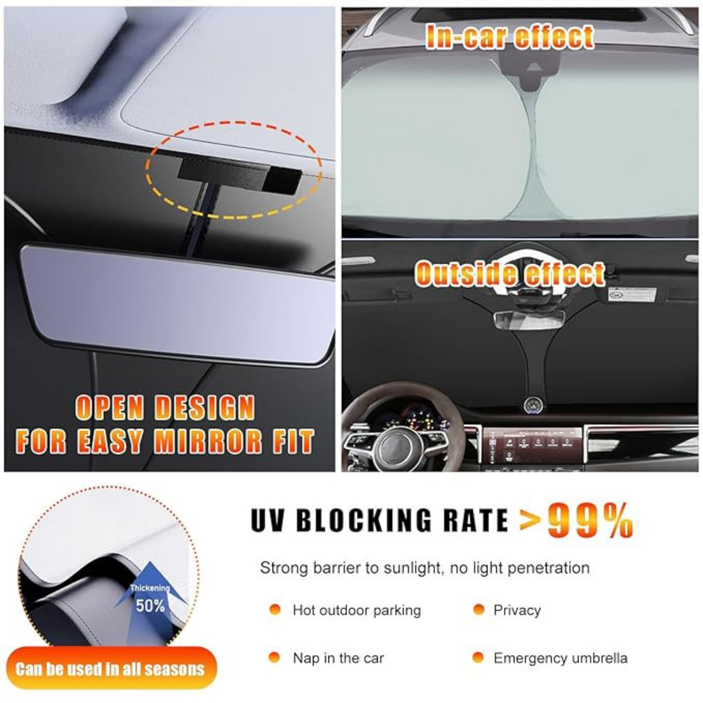 Folding Car Window Sunshade Cover
