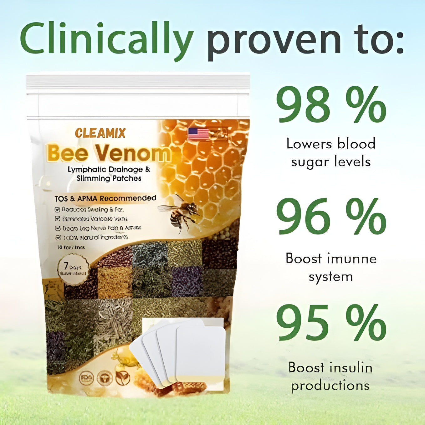 Bee Venom Lymphatic Drainage & Slimming Patches (Pack of 10)