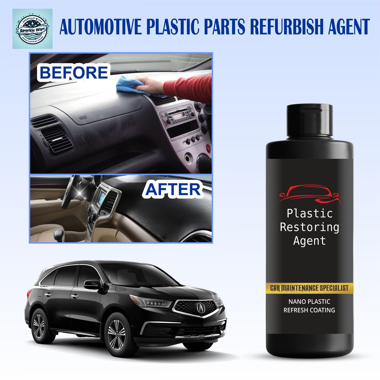 Nano Plastic Revitalizing Coating Agent for Car – Restore & Protect Plastic Surfaces with Advanced Nano Technology 100ml (Pack of 2)