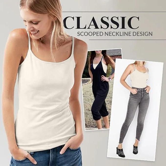 Women’s Loose Fit Camisole with Built-In Tank Top – Lightweight, Breathable, and Stylish Sleeveless Top for Everyday Comfort (Pack of 2)