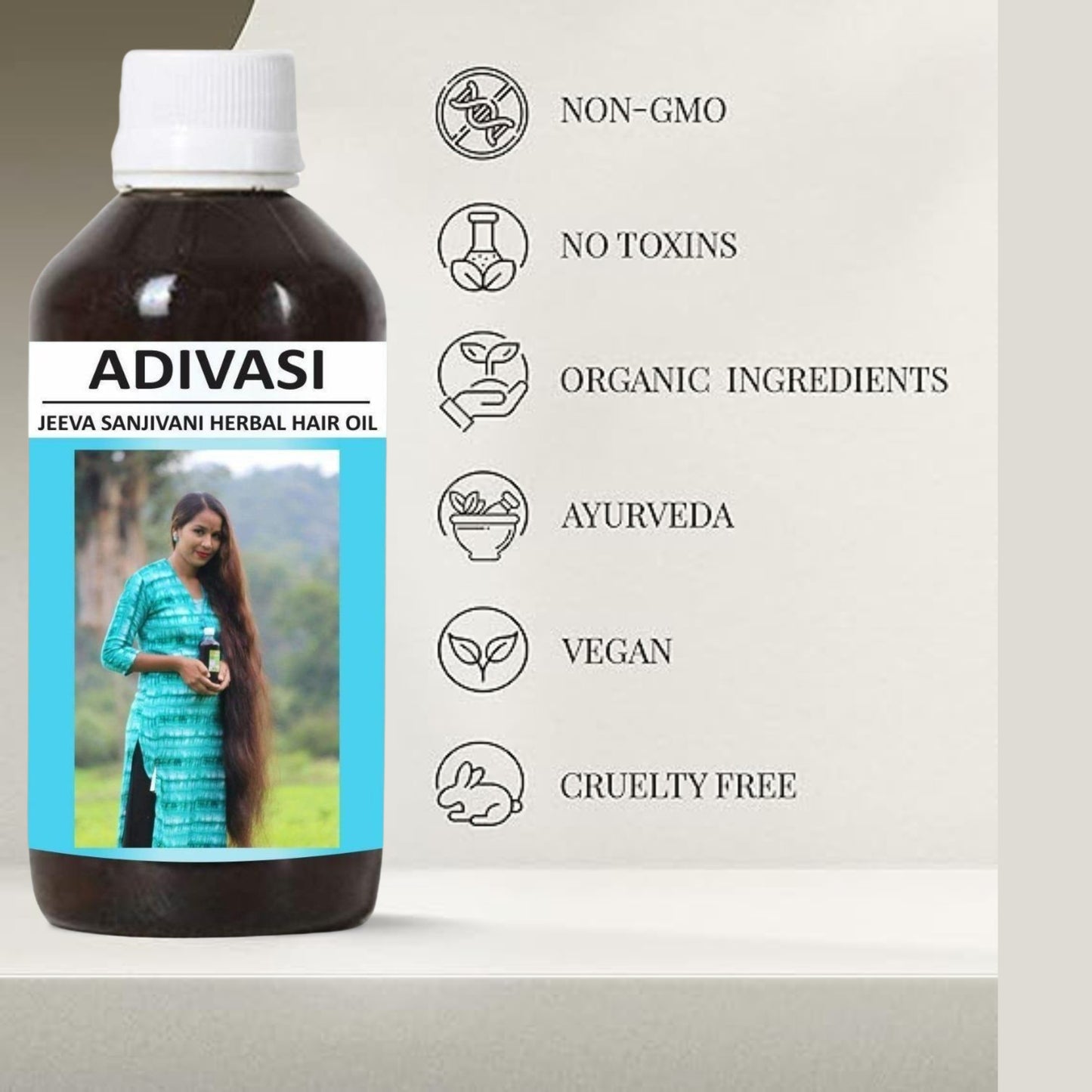 Adivasi Herbal Hair Oil – Natural, Strengthening & Nourishing for Healthy Hair!
