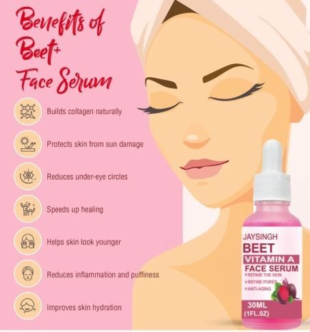 Beet Root Vitamin A Serum – Revitalizing Face Serum for Brighter, Youthful Skin | Reduces Wrinkles & Dark Spots-60ml Pack of 2
