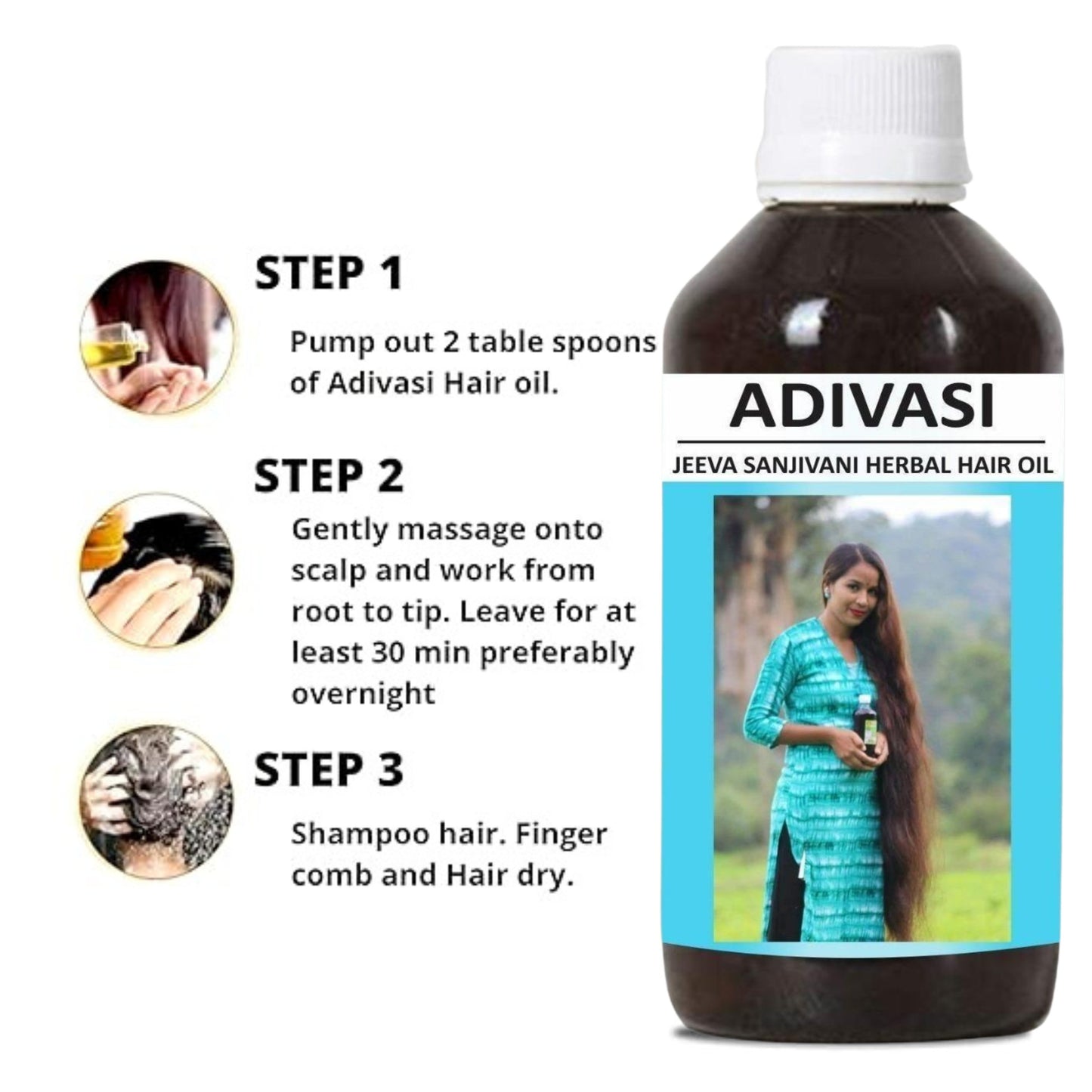 Adivasi Herbal Hair Oil – Natural, Strengthening & Nourishing for Healthy Hair!