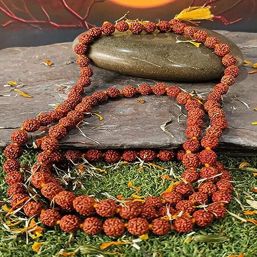 108 Beads Rudraksha Jaap Mala – Sacred Rosary for Meditation & Prayer