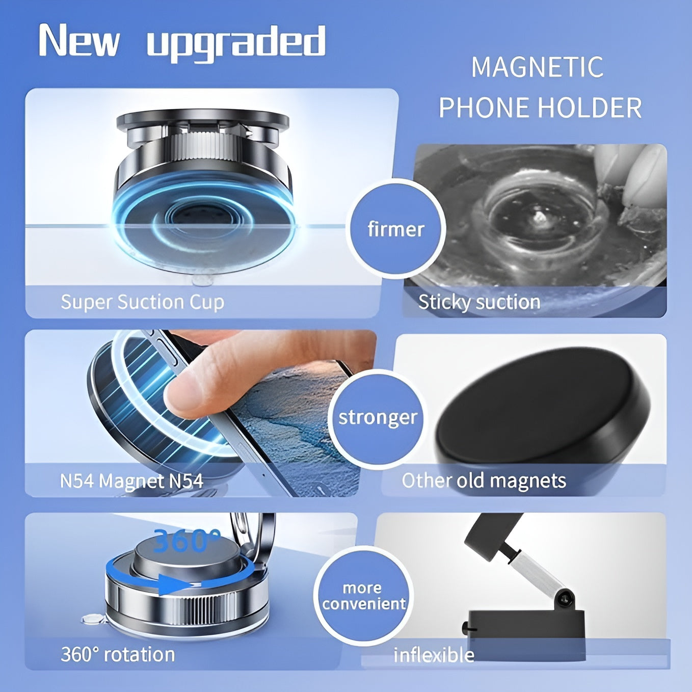 Vaccum Magnetic Phone Holder