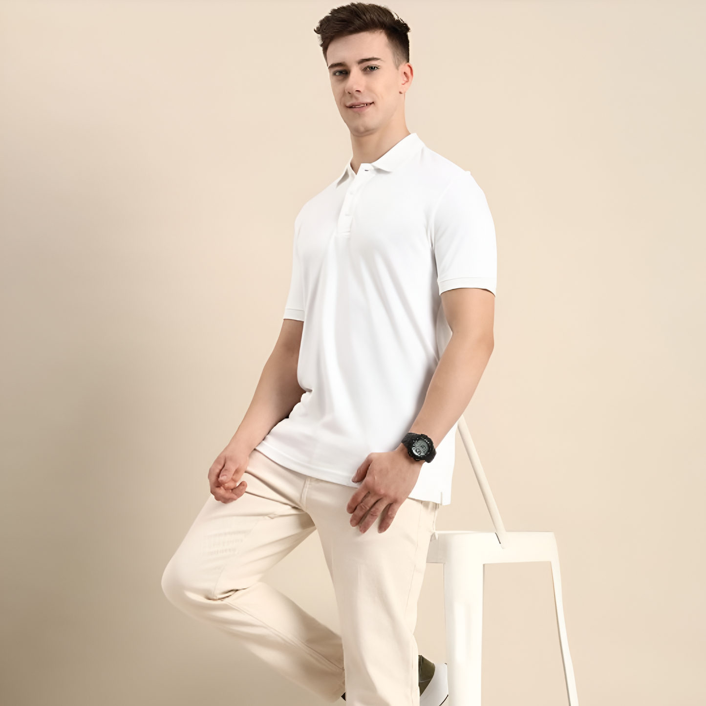 Poly Cotton Solid Half Sleeves Mens Polo T-shirt (Pack of 3)