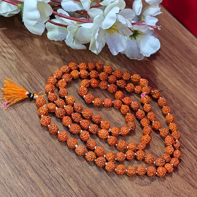 108 Beads Rudraksha Jaap Mala – Sacred Rosary for Meditation & Prayer