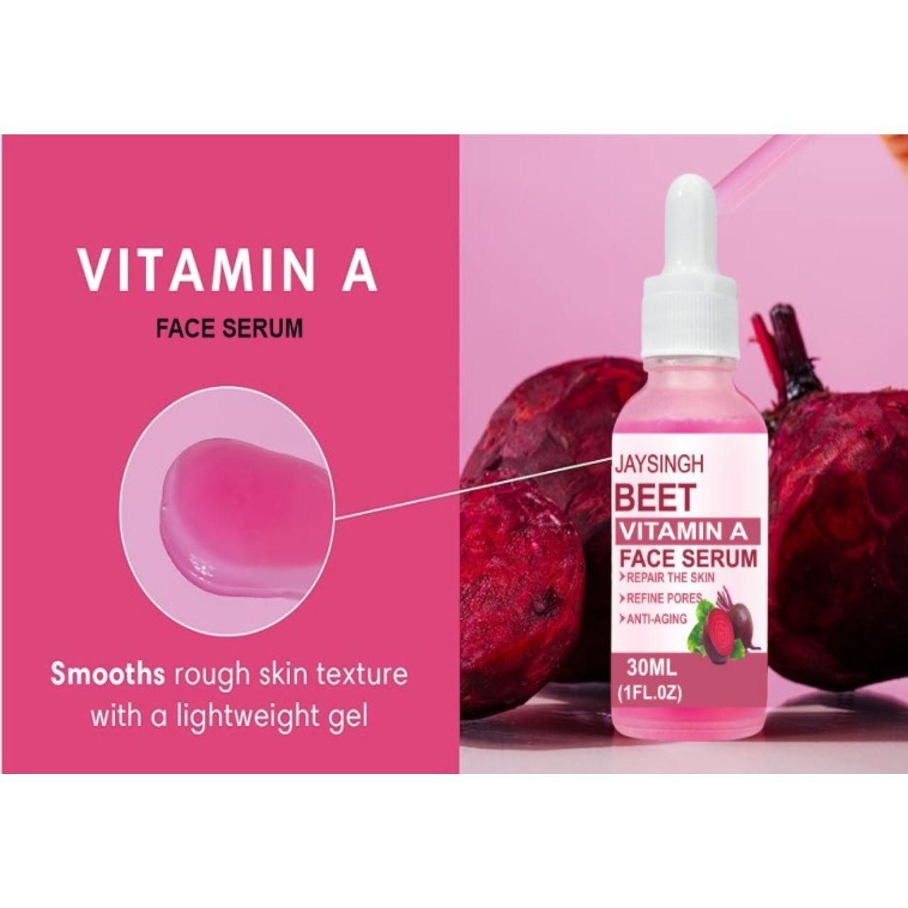 Beet Root Vitamin A Serum – Revitalizing Face Serum for Brighter, Youthful Skin | Reduces Wrinkles & Dark Spots-60ml Pack of 2