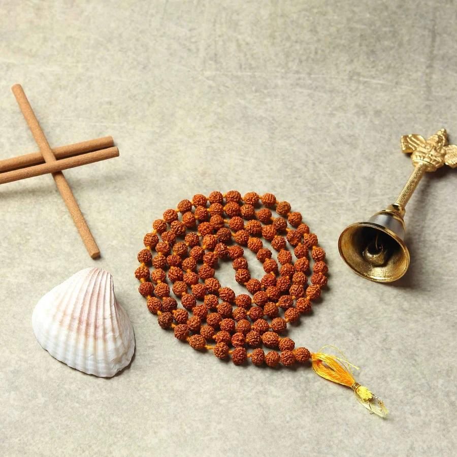 108 Beads Rudraksha Jaap Mala – Sacred Rosary for Meditation & Prayer