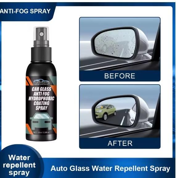 Car Glass Anti-Fog Hydrophobic Coating – Clear Vision, Water-Repellent, Long-Lasting Protection for Windshields & Mirrors 100ML (Pack of 2)