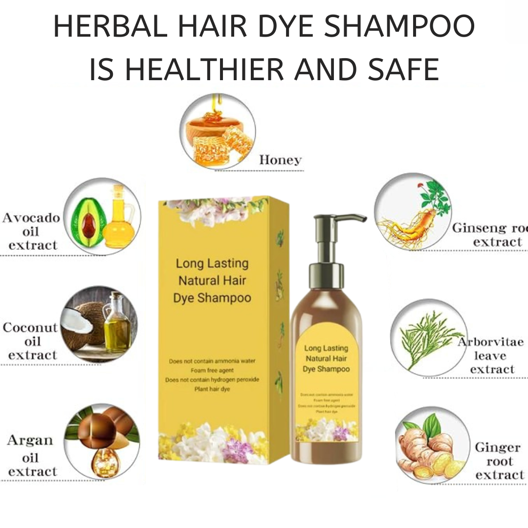 Natural Hair Dye Shampoo – Long-Lasting Color & Gentle Care (100ML, Pack of 2)