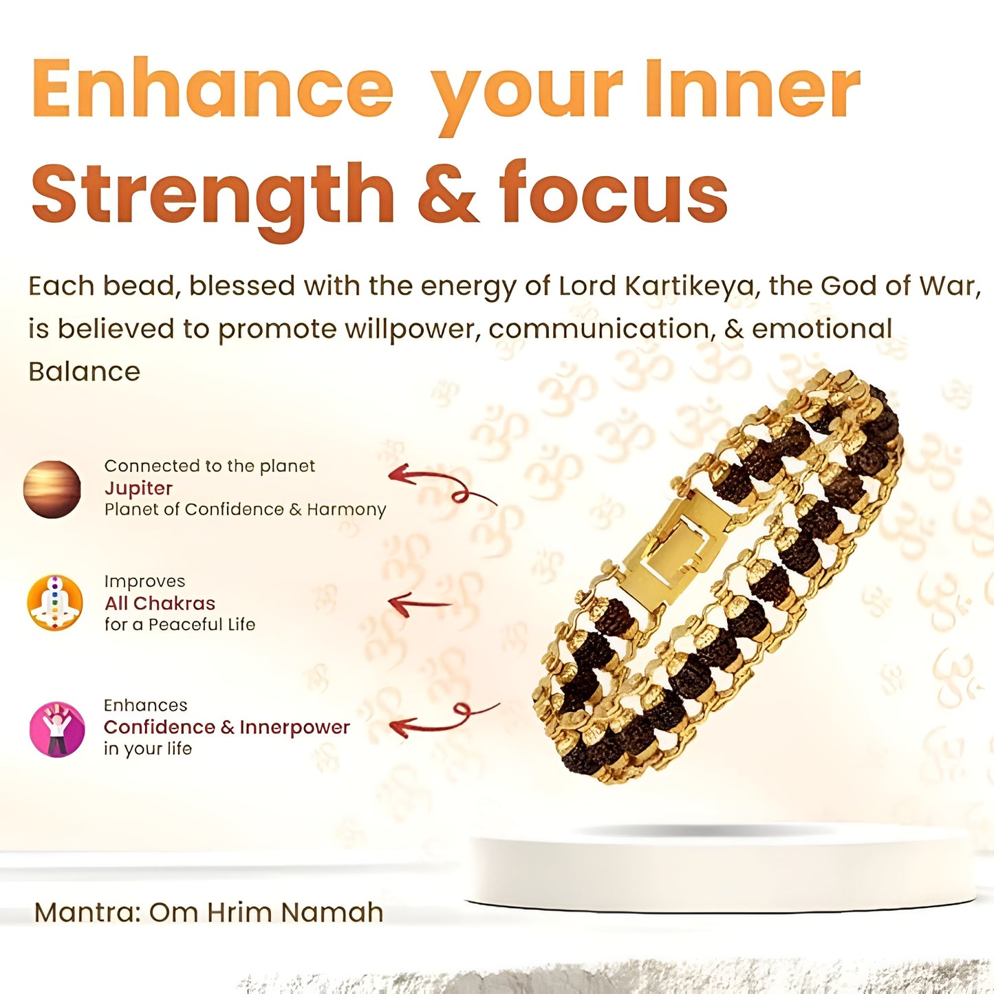 Gold Plated Rudraksha Bracelet for Men