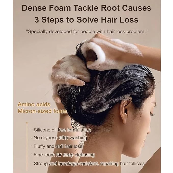 Anti-Hair Loss Shampoo – Reduces Hair Fall, Strengthens Roots, Promotes Growth, Nourishes Scalp – Sulfate-Free Formula, 600 ml Pack of 3