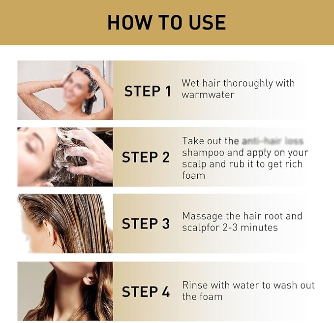 Anti-Hair Loss Shampoo – Reduces Hair Fall, Strengthens Roots, Promotes Growth, Nourishes Scalp – Sulfate-Free Formula, 600 ml Pack of 3
