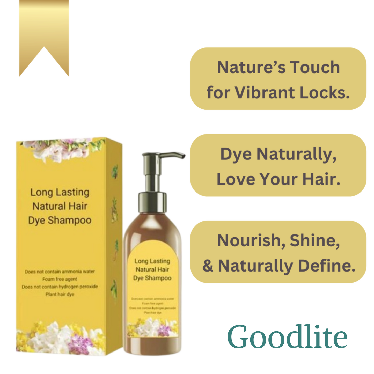 Natural Hair Dye Shampoo – Long-Lasting Color & Gentle Care (100ML, Pack of 2)