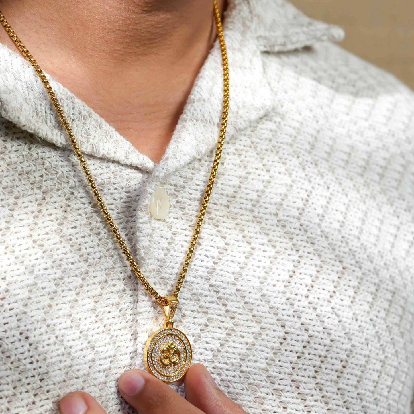Om Symbol Pendant With Chain