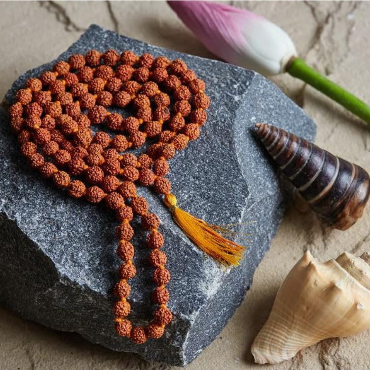 108 Beads Rudraksha Jaap Mala – Sacred Rosary for Meditation & Prayer