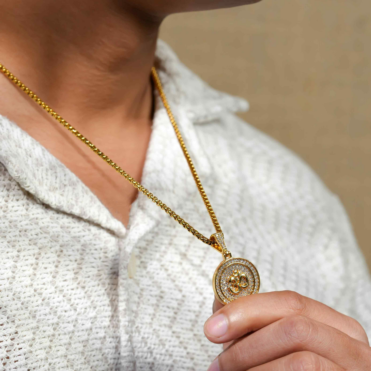 Om Symbol Pendant With Chain