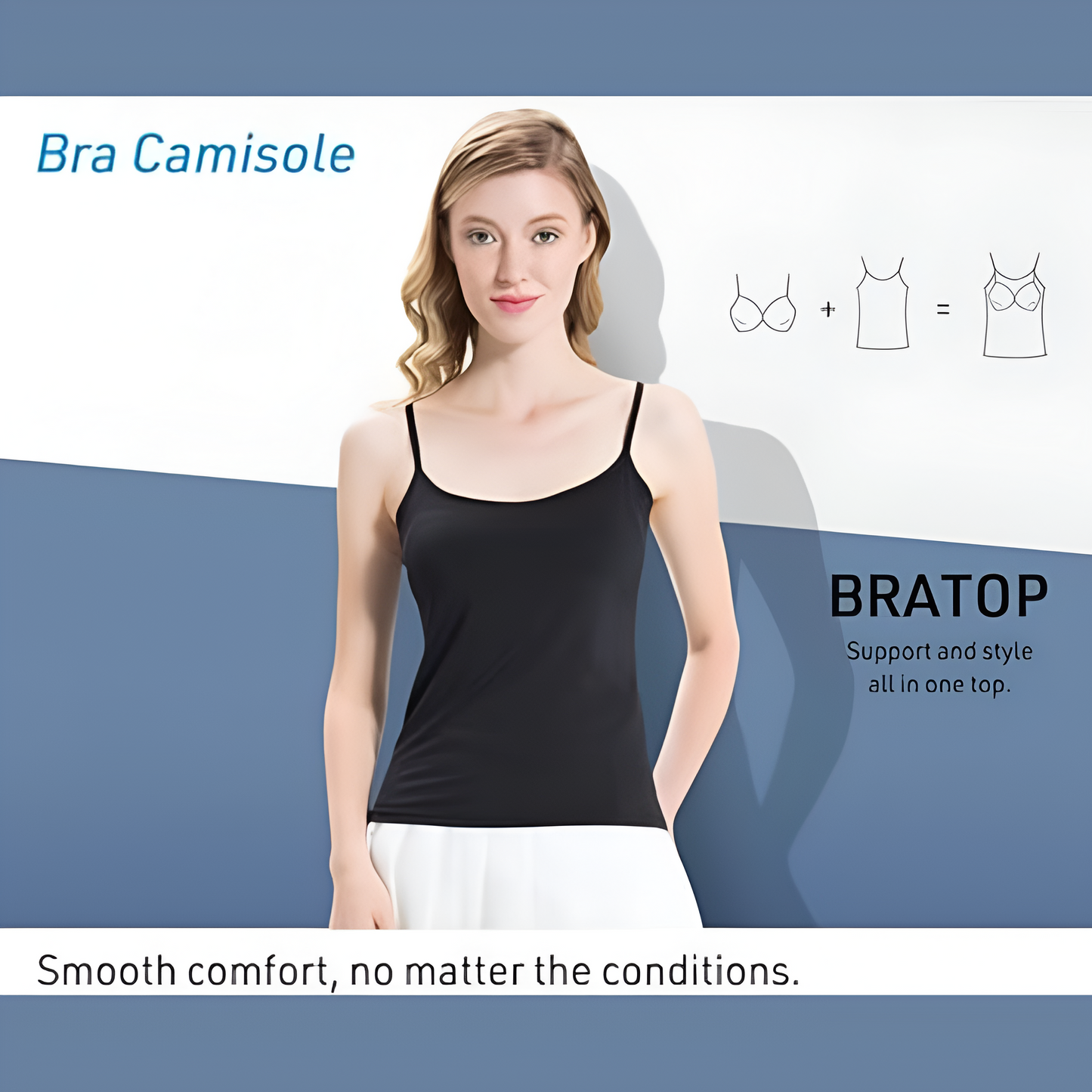 Women’s Loose Fit Camisole with Built-In Tank Top – Lightweight, Breathable, and Stylish Sleeveless Top for Everyday Comfort (Pack of 2)