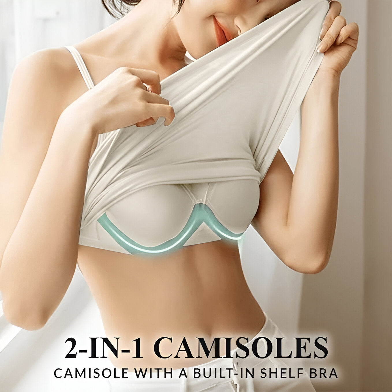 Women’s Loose Fit Camisole with Built-In Tank Top – Lightweight, Breathable, and Stylish Sleeveless Top for Everyday Comfort (Pack of 2)