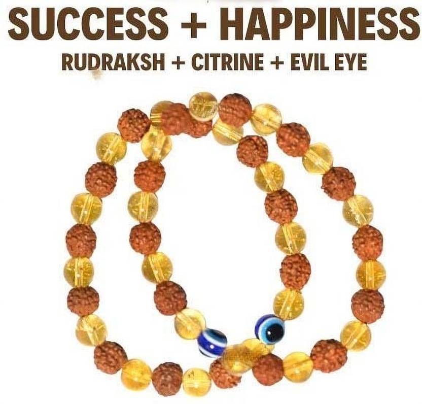 Rudraksha Citrine Crystal Bracelet (Pack of 2)