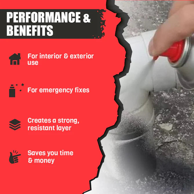Waterproof Leak Filler Spray – Heavy-Duty Rubber Flexx Sealant for Cracks, Roofs, Gutters & Pipe Repairs