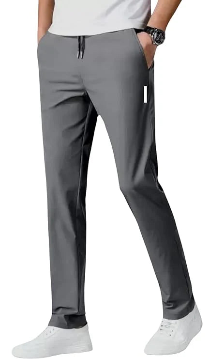 Combo of 2 Men's Sports Regular Fit Lycra Track Pant with Two Side Pockets ( Black + Grey )