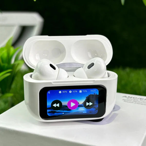 Wireless Earbuds with LCD Touch – Ultimate Sound & Control!