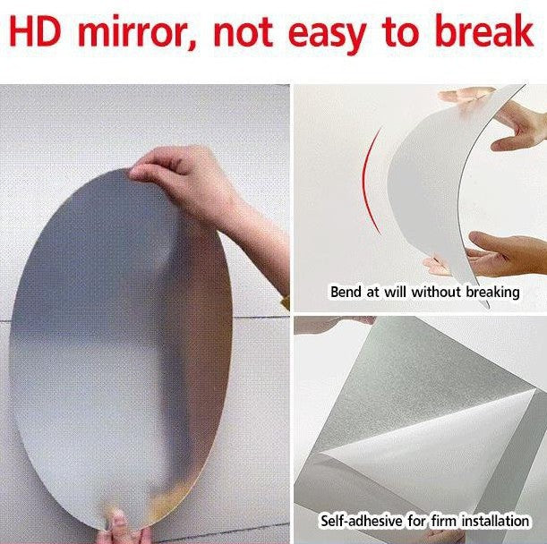 Modern Acrylic Mirror Duo: Oval & Square Set for Perfect Home Accents (Pack of 2)