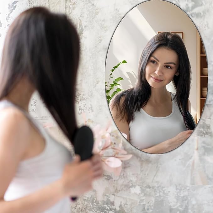 Modern Acrylic Mirror Duo: Oval & Square Set for Perfect Home Accents (Pack of 2)