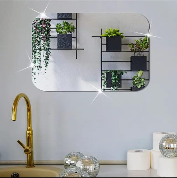 Modern Acrylic Mirror Duo: Oval & Square Set for Perfect Home Accents (Pack of 2)
