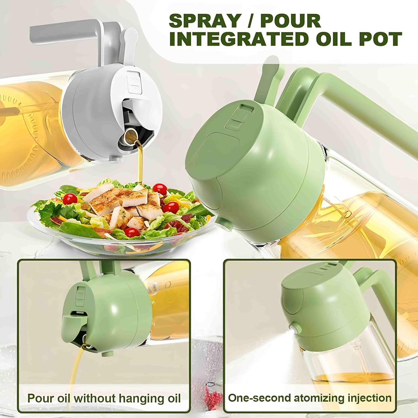 Portable Oil Sprayer for Cooking – Refillable Dispenser for Even Oil Application, Perfect for Air Frying, Baking, Grilling, and More! - 500ml