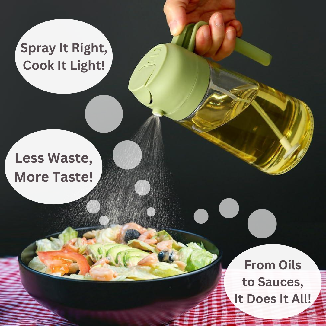 Portable Oil Sprayer for Cooking – Refillable Dispenser for Even Oil Application, Perfect for Air Frying, Baking, Grilling, and More! - 500ml