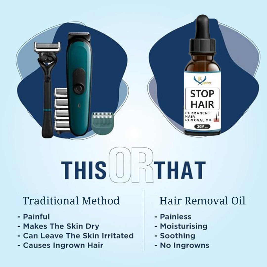 Stop Hair Oil for Permanent Hair Removal – Safe, Natural & Pain-Free Solution (Pack of 1 )