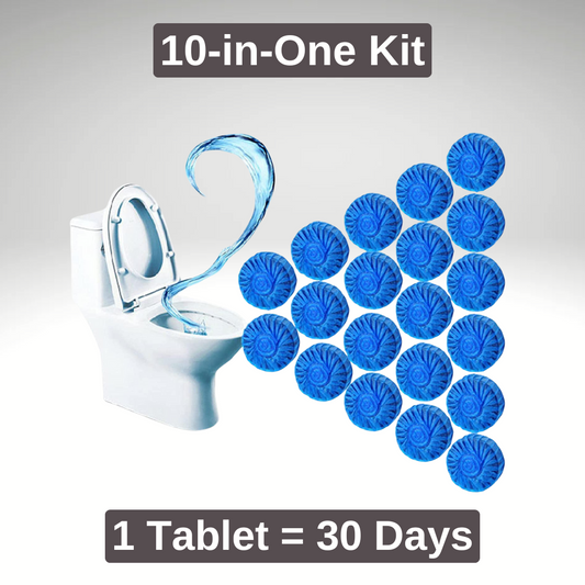 Toilet Cleaning Tablets - Pack of 10 – Effortless Deep Clean, Fresh Scent, and Powerful Odor Control for a Hygienic Bathroom