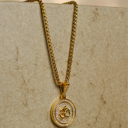 Om Symbol Pendant With Chain