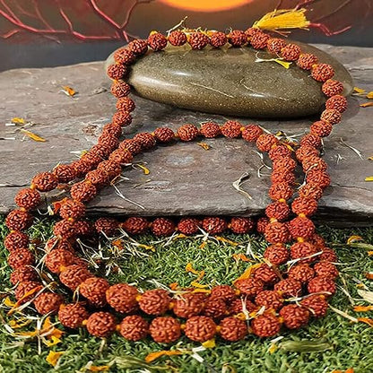 108 Beads Rudraksha Jaap Mala – Sacred Rosary for Meditation & Prayer