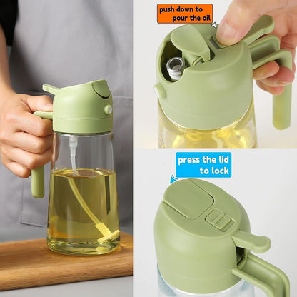 Portable Oil Sprayer for Cooking – Refillable Dispenser for Even Oil Application, Perfect for Air Frying, Baking, Grilling, and More! - 500ml