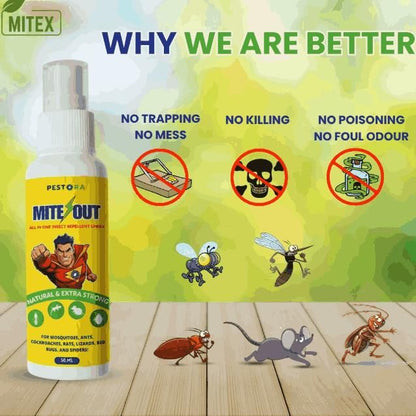 Pestora Mite Out – All-Natural Mite Eliminator for Home Use | Long Lasting Protection - 50ML