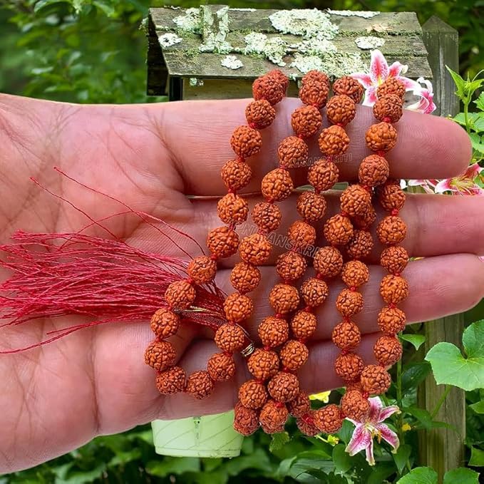 108 Beads Rudraksha Jaap Mala – Sacred Rosary for Meditation & Prayer