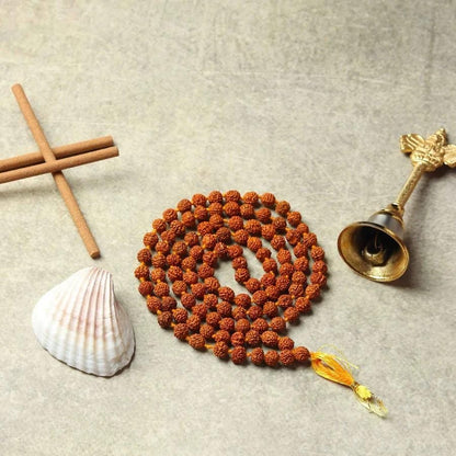 108 Beads Rudraksha Jaap Mala – Sacred Rosary for Meditation & Prayer