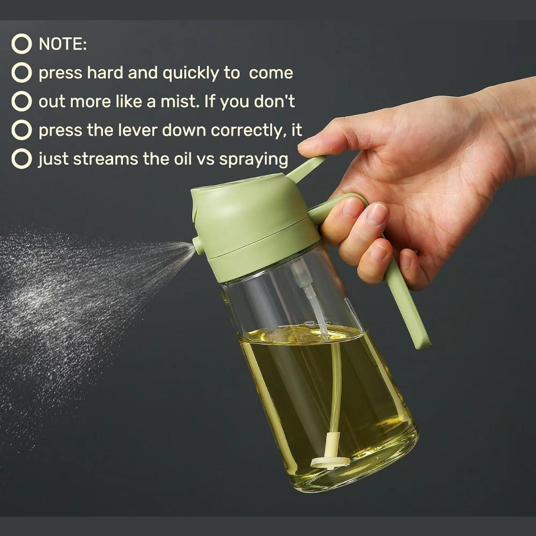 Portable Oil Sprayer for Cooking – Refillable Dispenser for Even Oil Application, Perfect for Air Frying, Baking, Grilling, and More! - 500ml