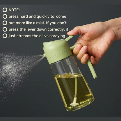Portable Oil Sprayer for Cooking – Refillable Dispenser for Even Oil Application, Perfect for Air Frying, Baking, Grilling, and More! - 500ml