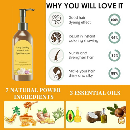 Natural Hair Dye Shampoo – Long-Lasting Color & Gentle Care (100ML, Pack of 2)